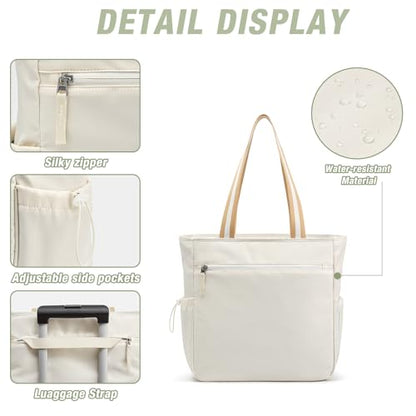 G4Free Pickleball Bag, Pickleball Tote Bag for Women Men, External Ball Bag with Shoe Compartment & Paddle Cover Pocket - color: Beige&yellow