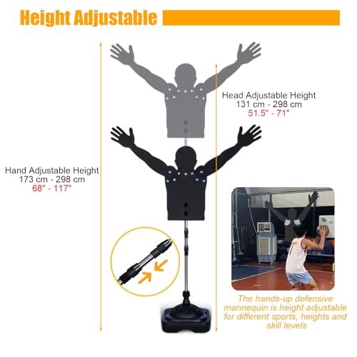 Portable Basketball Defender Dummy, Shot Trainer Mannequin with Movable Arm & Water-Filled Base, Volleyball/Soccer Sports Trainer (3pcs) - color: 3pcs