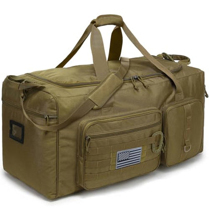 120L Extra Large Duffle Bag for Men, 32" Heavy Duty Sports Gym and Travel Duffel Bag with Shoes Compartment, Equipment Gear Bag for Football Soccer Baseball Hockey Helmets Pads, XL Giant Brown - color: Brown