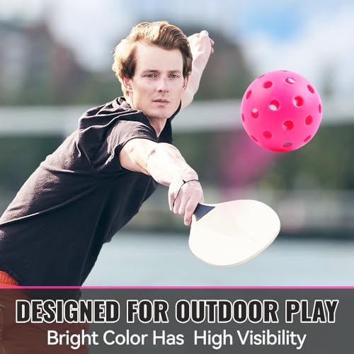 Pickleball Balls Outdoor 40 Holes - Durable High Bounce USAPA Approved - True Flight Tournament Pickleballs - 4/6/12 Pack - Accessories for Training & Competitive Play