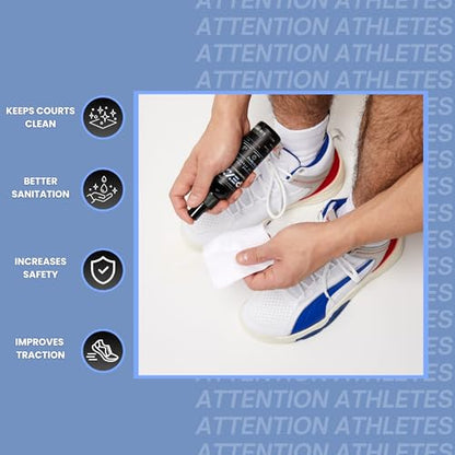 GRIPEXX 2 in 1 Sports Shoe Grip Spray with Sport Towel, Provides Traction & Rejuvenates Soles. Multipurpose Grip Spray for Cleaning & Improving Basketball Shoe Grip. Anti Slip & Performance Enhancer