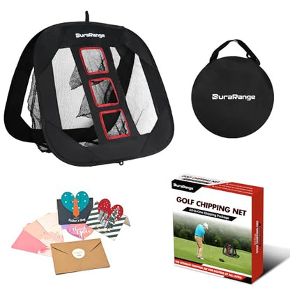 DURARANGE Pop-Up Golf Chipping Net - Ultimate Target Training Chip Aids for Precision & Distance, Outdoor | Indoor Practice, Golfer Gift - color: Only 1 Black Net