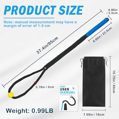 Weighted Premium Golf Rope Swing Trainer, Professional Golf Swing Rope, Warm-Up Training Tempo Aids with Ball and Grip to Improve Speed, Rhythm, Flex & Strength for All-Level Golfers - color: Black