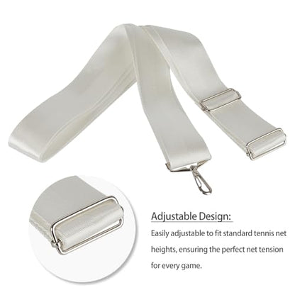 Tennis Net Center Strap - Nylon Net Adjustable with Metal Hook for Tennis Net