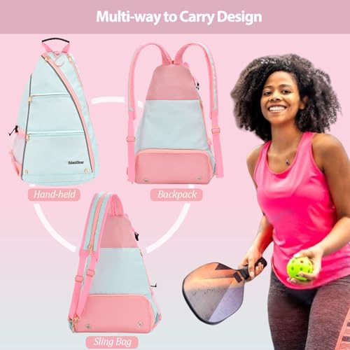 EdenRiver Pickleball Bag for Women Pickleball Backpack with Water Bottle Holder and Drawstring Mesh Bag for Pickle ball Accessories