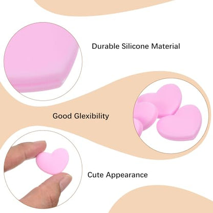 Tennis Racket Vibration Dampener Soft Silicone Racket Shock Absorber for Tennis Racquet String - Heart Shaped - color: Light Pink