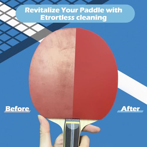 200ml Table Tennis Paddle Cleaner Spray and Table Tennis Rubber Cleaner Sponge - Strips Impacted Residue and Increases Spin and Control - Transparent