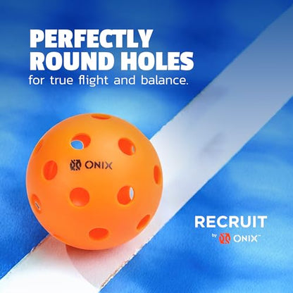 ONIX Recruit Ready‑to‑Play Indoor Pickleball Balls with Superior Welding Design — Durable Construction, Consistent Bounce, and Ideal for Fun and Competitive Indoor Play