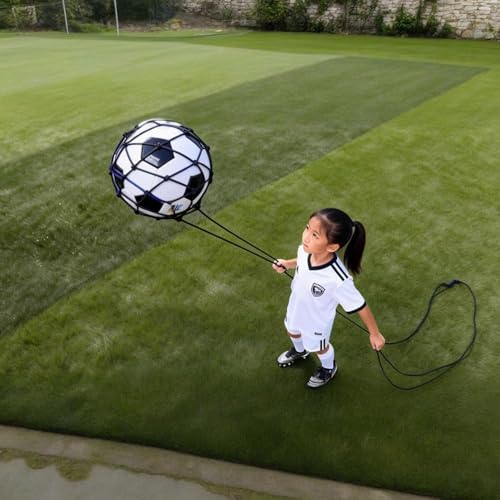 Soccer | Volleyball | Rugby Trainer, Football Kick Throw Solo Practice Training Aid Control Skills Adjustable Waist Belt for Kids Adults