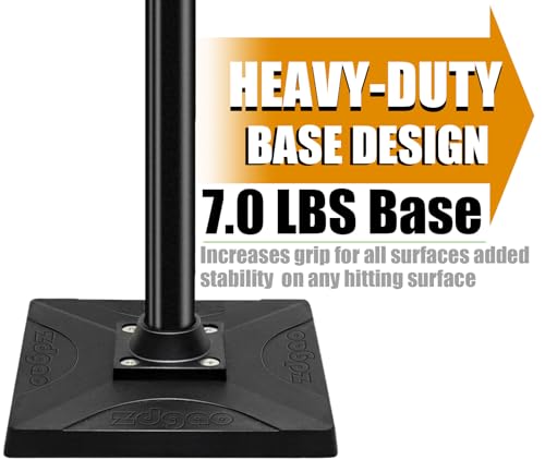 LOMGWAYS Baseball/Softball Batting Tee-Height Adjustable Premium Portable Baseball Tee with Removable Rubber Top and Heavy-Duty Base for All Ages - style: Black 25"-47"