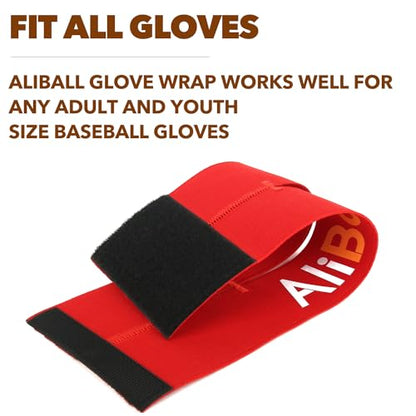AliBall Baseball Glove Wrap, Softball and Baseball Glove Strap, Replace of Using Steam, Hot Water Break-in, Quickly Keep The Pocket Formed, Easy Quick to Put On and Take Off, Fit All Gloves - color: Red