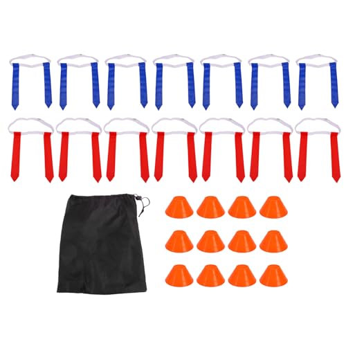 RiToEasysports Flag Football Set, PVC Touch Fastener Fastener with Adjustable Football Belts and Flags for Youth Adults Kids Team Sports Training