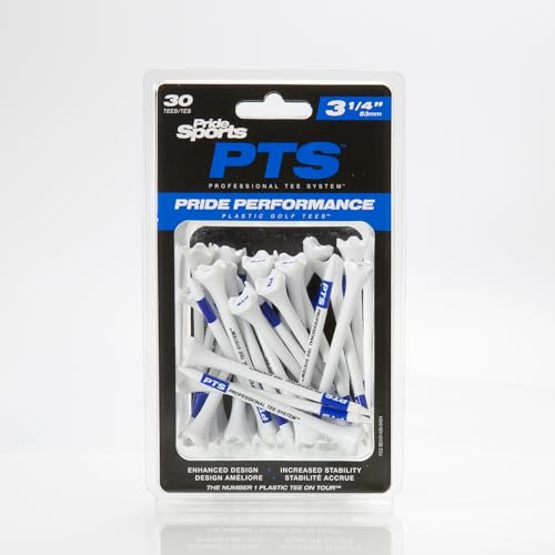 PrideSports PTS Plastic Golf Tees | 30 Count, 3-1/4 Inch | #1 Plastic Tee on Tour | Best for Drivers & Woods - size: 3-1/4", style: 30 Count