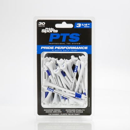 PrideSports PTS Plastic Golf Tees | 30 Count, 3-1/4 Inch | #1 Plastic Tee on Tour | Best for Drivers & Woods - size: 3-1/4", style: 30 Count