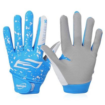 Youth Baseball Batting Gloves, Super Grip Kids Teeball & Softball Gloves for Boys & Girls - color: Blue/White, size: Youth XS/S(5.5in-6in)
