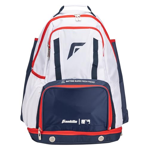 Franklin Sports MLB Gameday Baseball + Softball Backpack – Adult +Youth Equipment + Bat Bag – Stores Batting Gloves, Helmet, Cleats + More - Waterproof Premium Batpack