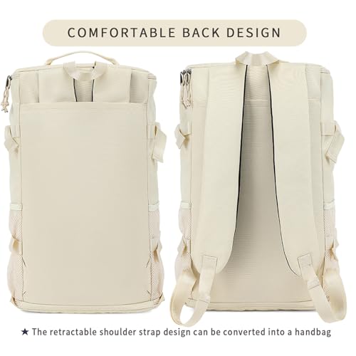 Solid color gym duffel bag backpack, wrestling bag,with shoe compartment, 4 kinds of back method waterproof travel sports walking laptop Lightweight（B-Sea Salt White） - color: B-Sea salt white