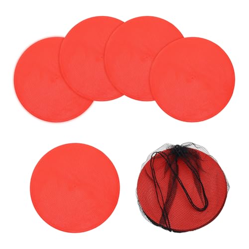Spot Markers, Poly Spot Marker for Agility Training Floor Dots Non Slip Flat Field Cones for Soccer/Speed Training - color: Red, size: 23 cm / 9.06 Inch
