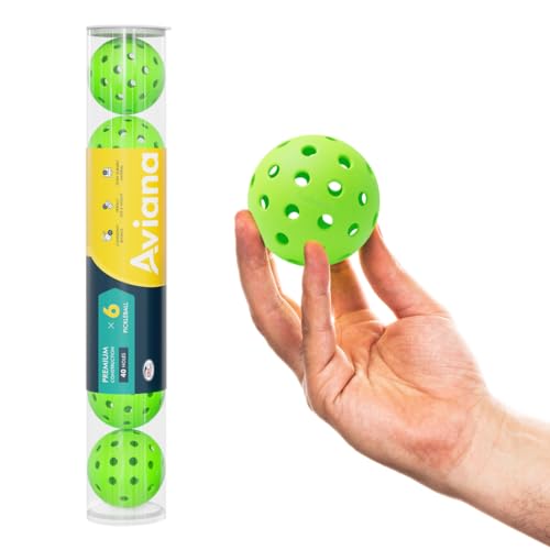 Outdoor Pickleball Balls USAPA Approved for Tournament Play 6 12 48 Packs Durable 40-Hole Design Ideal for All Skill Levels Pickleball Accessories Pickleball Balls Outdoor - color: Green 6 Pack
