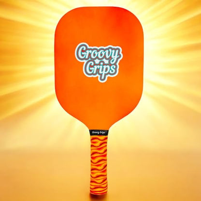 Pickleball Paddle Grip Tape - Stylish Tennis Overgrips, Non-Slip & Precut Racket Grip for Pickleball, Tennis, Badminton - color: Sunburst Swell, size: 3 Grips