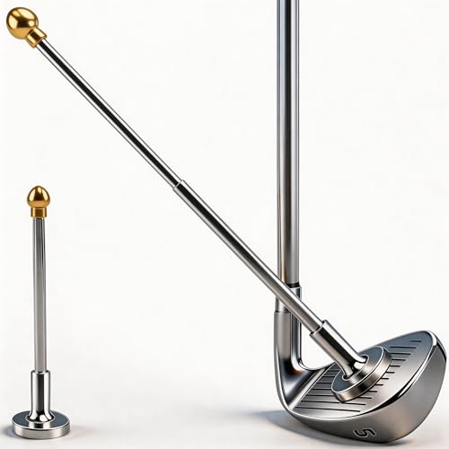 Golf Magnetic Alignment Rods, Golf Alignment Sticks, Golf Training Aid, Telescopic Golf Corrector to Visualize and Align Golf Shots, Ideal Golf Accessories and Swing Aids for Golfers - color: Golden