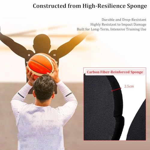 Rugged Basketball Defender Dummy, Adjustable Height Ball Control Training Mannequin, Dribbling Training Aid with Water Injection Base, for Shooting, Dribbling and Driving Drills