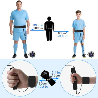 READAEER Soccer Training Equipment for Kids Adults, Adjustable Waist or Wrist Belt for Kicking and Passing Practice, no Waste time Picking up the Ball(Football is not Included)
