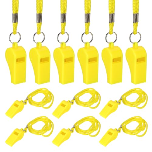 Whistles with Lanyard, Training Sports -Fitting for (Coaches/Referee/Outsides/Team Events) - color: Yellow