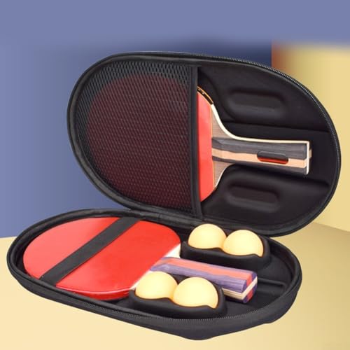 Table Tennis Racket Bag, Ping-Pong Paddles Case, Hard Shell EVA Table Tennis Paddle Box Case Storage Bag, Dust-proof Portable(black)