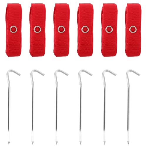 6pcs Volleyball Boundary Line Rope for Sand - 26ft Beach Volleyball Wedding Straps - Quick Install & Ground Anchors - Training Accessory for Recreational & Competitive