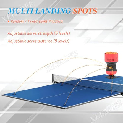 Table Tennis Trainer, Portable ABS Ball Automatic Launcher Table Tennis Robot Practice Training Machine, Children Entertainment Toy Tennis Ball Machine Ball Launcher