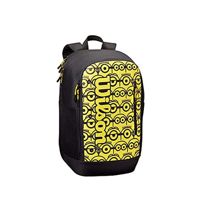 Wilson Minions Tour Tennis Backpack, Up to 2 Rackets, Yellow/Black, WR8013801001