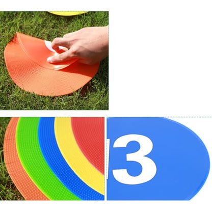 Abaodam 10pcs Football Training Markers Soccer Sign Plates for Gym Class Agility Drills Sports Practices Design Roadblock Pads