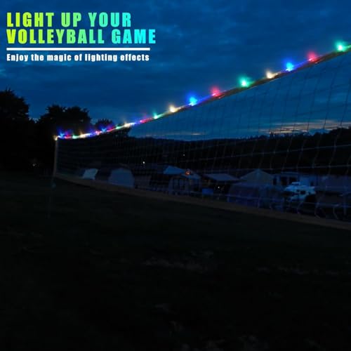 Aoneky Glow in The Dark LED Light Up 32ft Portable Volleyball Net