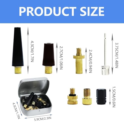 20 Pcs Inflator Needles Converter Pump Kit Bicycle Valve Adapter DV AV SV Converter Basketball Pump Football Ball Pump Sports Ball Inflator Equipment - color: Silver, black, gold