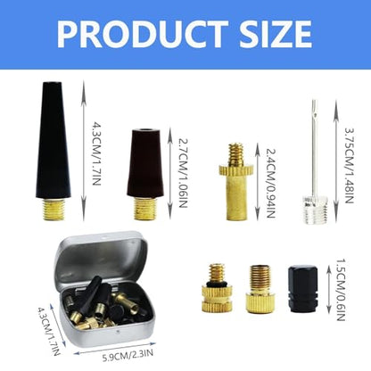 20 Pcs Inflator Needles Converter Pump Kit Bicycle Valve Adapter DV AV SV Converter Basketball Pump Football Ball Pump Sports Ball Inflator Equipment - color: Silver, black, gold