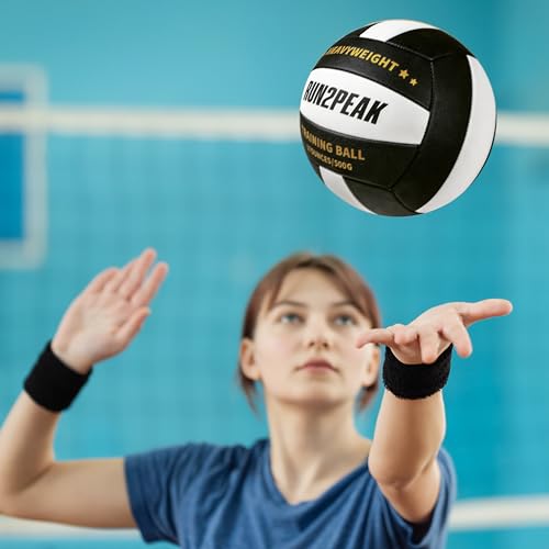 RUN2PEAK Setter Training Volleyball Official Size 5 Volleyballs Heavy Weight Ball PU Practice Volley Balls for Indoor Rebounder Equipment Setters Weighted Volleyball Setting Trainer