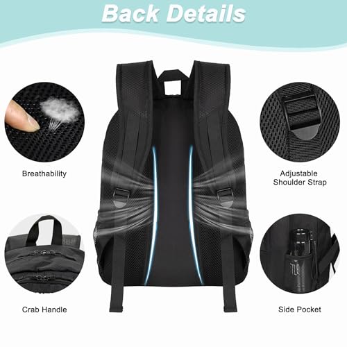 DAFISKY Soccer Backpack, Soccer Bags with Ball Holder & Shoes Compartment, Water Resistant Backpack for Basketball Volleyball Football - color: Black