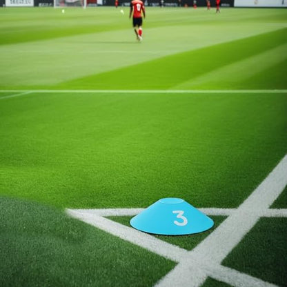 10pcs Soccer Training Cones Set, Plastic Sports Agility Discs 1-10 Numbered Markers for Football Basketball Practice and Drills