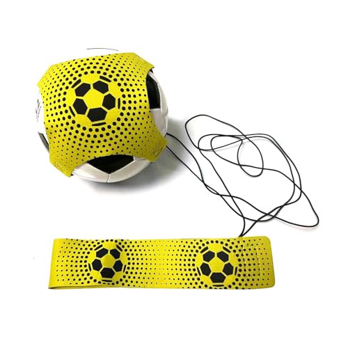 SUJAYU Soccer Training Equipment, Solo Trainer with Adjustable Belt, Fits Size 3-4-5 Balls, 14 Feet Stretch Cord, Portable Practice Rebounder - color: Yellow