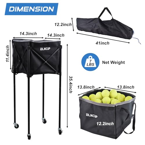 Portable Pickleball & Tennis Ball Hopper - Pickleball Collector Retriever Basket Carrier Gatherer Picker Container for Picking and Storage Training Tool for Ball