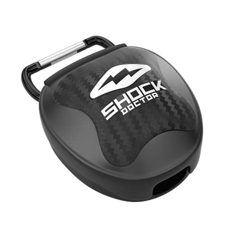 Shock Doctor Mouth Guard Case, Ventilated, Universal Storage for Mouthguard, Adult & Youth Sizes - color: Black Chrome