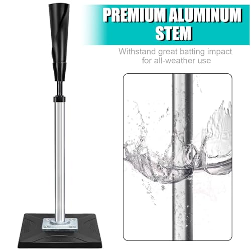 Zdgao Portable Batting Tee for Baseball/Softball, Height Adjustment 25"- 46" Baseball Tee with Removable Rubber Top and Premium Base for All Ages Training and Practice - style: 25"-37" Height Adjustable