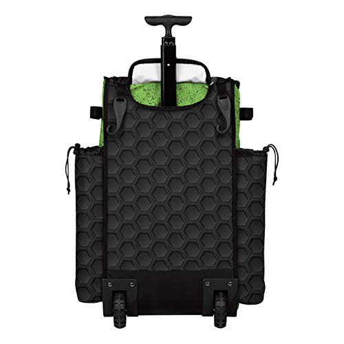 Boombah Rolling Superpack 2.0 3DHC Baseball/Softball Gear Bag - 23-1/2" x 13-1/2" x 9-1/2" - Multiple Colors - Telescopic Handle and Holds 4 Bats - Wheeled Version - color: Black/Lime Green