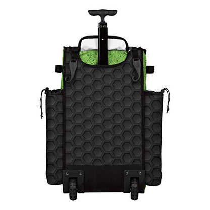 Boombah Rolling Superpack 2.0 3DHC Baseball/Softball Gear Bag - 23-1/2" x 13-1/2" x 9-1/2" - Multiple Colors - Telescopic Handle and Holds 4 Bats - Wheeled Version - color: Black/Lime Green