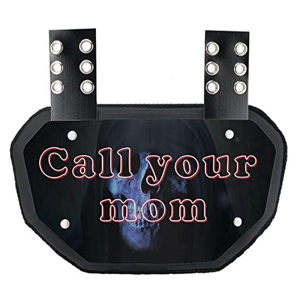 Runxrocy Football Back Plate Rear Back Protector Football Low Back Pad for Adult & Youth Players - size: Youth (Age Under 12), style: Call Your Mom