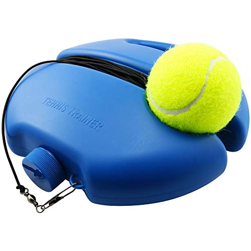 Tennis Trainer Equipment Rebound Practice Training Tool Solo Tennis Self-Study Accessories with 2PCS Balls for Beginners Yellow