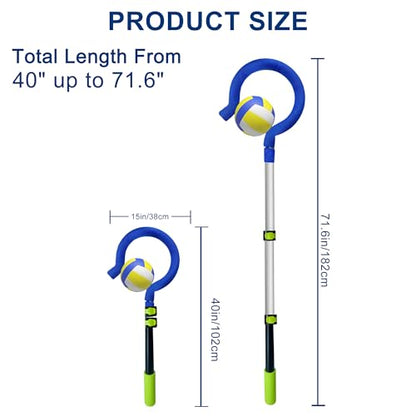 Volleyball Spike Trainer, Durable Lightweight Volleyball Hitting Trainer Adjustable Length Volleyball Training Equipment for Beginners & Pro Improving Serving and Hitting Placement