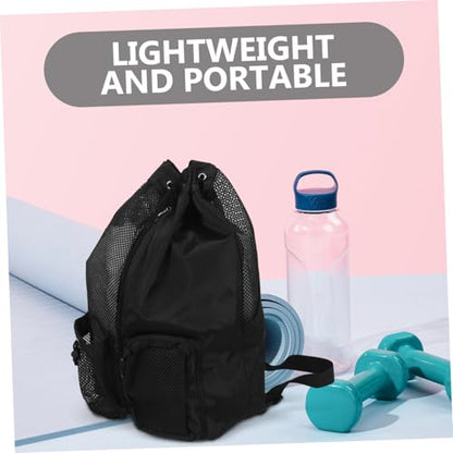 Baluue Draw Swimming Bag Back Draw Back Swimming Mesh Bag Swim Mesh Bag Beach Bag Back Swimsuit Bags Swim Back - color: Black