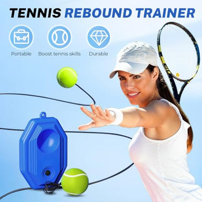 Tennis Ball Training Baseboard, 2026 New Tennis rebounder with Weighted Base, Tennis Trainer Ball with String, Multifunction Tennis Practice Rebounder for Backyard - color: A